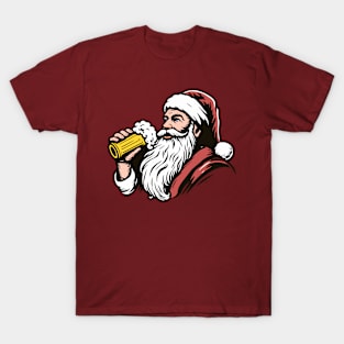 Santa Drinking a Holiday Beer T-Shirt